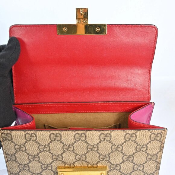 Authentic Gucci Padlock Red Logo Crossbody Bag bsj638-111325 - Picture 9 of 14